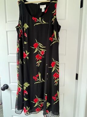 Vintage Studio I Black Floral Sleeveless Midi Dress